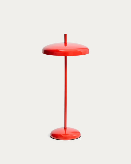 Lámpara de mesa portátil Porte de aluminio rojo