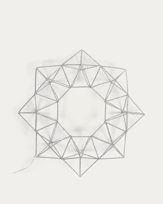 Corona lluminosa Mishell platejat 35 cm