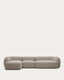 Sofà modular Martina 4 places de xenilla amb chaise longue esquerre color pedra 377 cm