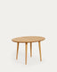 Taula extensible oval Oqui xapa de roure i potes de fusta massissa Ø 120 (200) x 90 cm