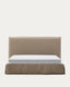 Lit déhoussable Jaira en lin et coton taupe pour matelas de 180 x 200 cm FSC Mix Credit