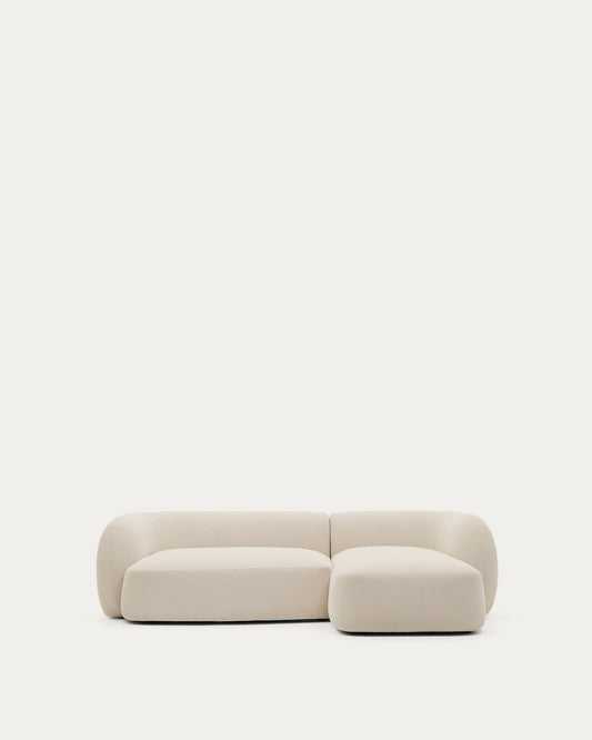 Sofà modular Martina 3 places de xenilla amb chaise longue dret color cru 287 cm