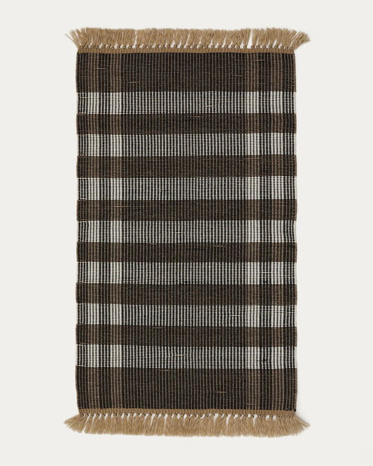 Catifa Barani de fibres sintètiques marró i negre 60 x 90 cm