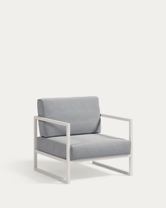 Butaca 100% exterior Comova blau i d'alumini blanc