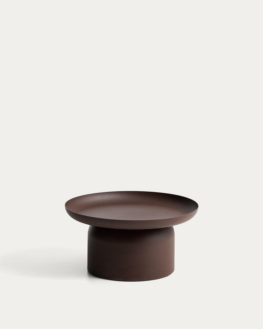 Taula de centre Arcola d’alumini marró Ø70 cm