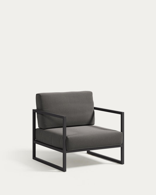 Butaca 100% exterior Comova gris fosc i d'alumini negre