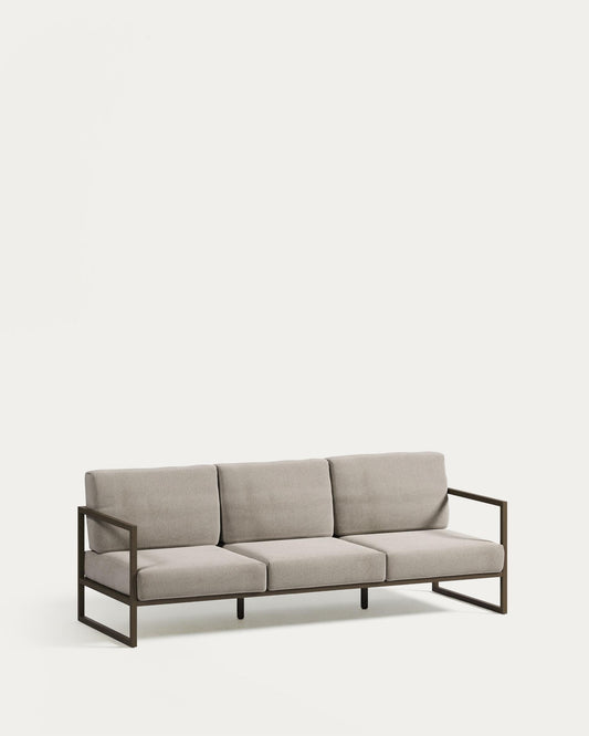 Sofà 100% exterior Comova 3 places gris clar i d'alumini verd 222 cm
