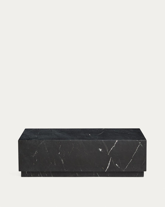Taula de centre Sorein de marbre negre 100 x 50 cm