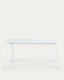 Taula extensible Axis de cristall blanc i potes d'acer acabat blanc 160 (220) cm