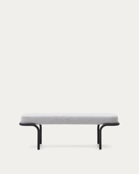 Banc Compo gris i estructura de metall negre 130 cm