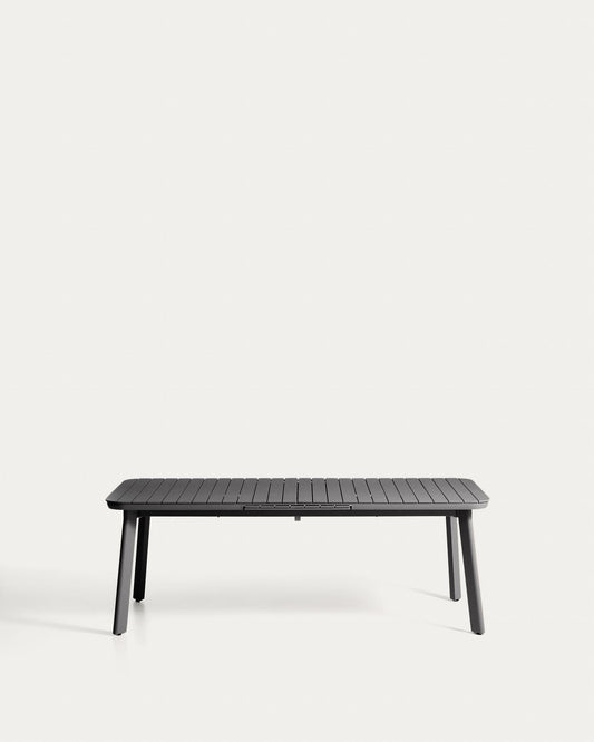Taula extensible d’exterior Izola d’alumini amb acabat grafit 220 (280) x 100 cm