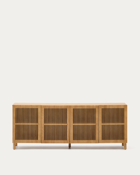 Aparador Beyla de 4 portes de fusta massissa de freixe i xapa de roure 180 x 71,5 cm FSC 100%