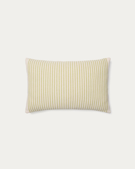 Funda de coixí Lioris de cotó amb ratlles verdes 60x40 cm