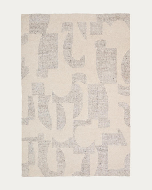 Catifa Norela de barreja de llana jacquard gris 300x200 cm