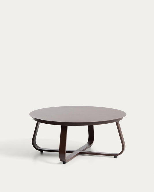 Taula de centre d’exterior Tamaris d’alumini marró Ø80 cm