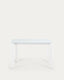 Taula extensible Axis de cristall blanc i potes d'acer acabat blanc 120 (180) cm