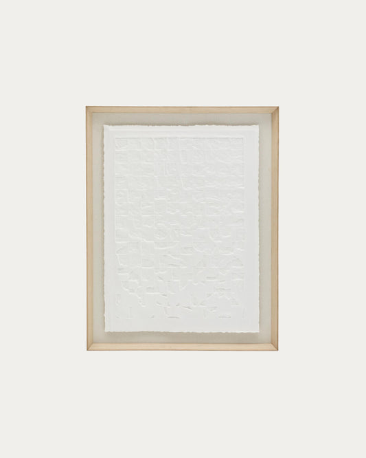 Quadre Annia de paper maixé blanc 90 x 70 cm