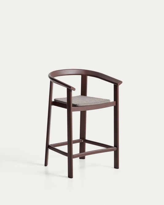 Taburete Erice de aluminio y cuerda marrón 65 cm