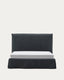 Lit déhoussable Jaira en lin et coton gris anthracite pour matelas de 150 x 190 cm FSC Mix Credit