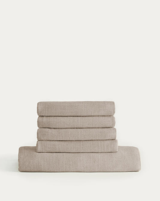 Funda para sofá Anarela 2 plazas de lino beige