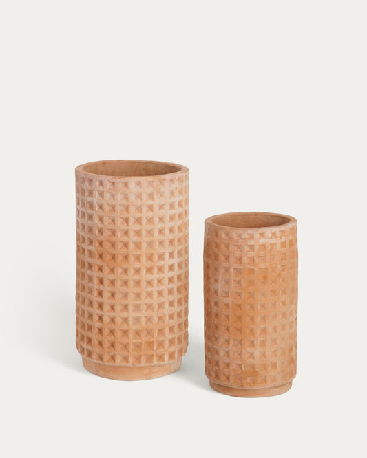 Conjunt Celi de 2 testos de terracota Ø 34 cm / Ø 25 cm