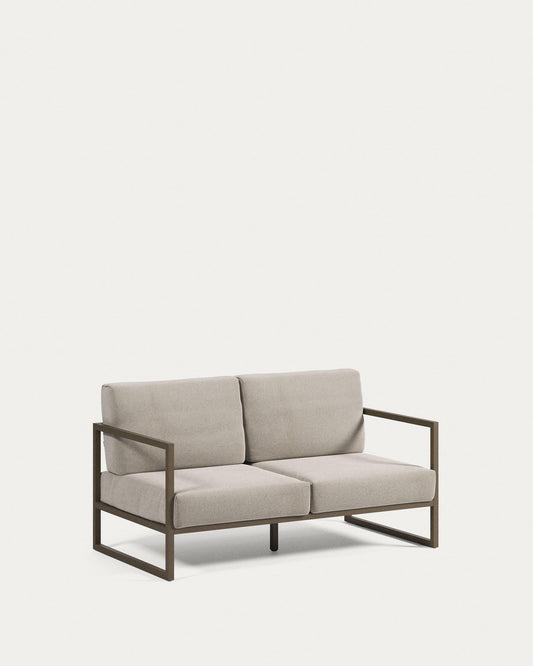Sofà 100% exterior Comova 2 places gris clar i d'alumini verd 150 cm