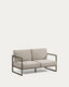Sofà 100% exterior Comova 2 places gris clar i d'alumini verd 150 cm