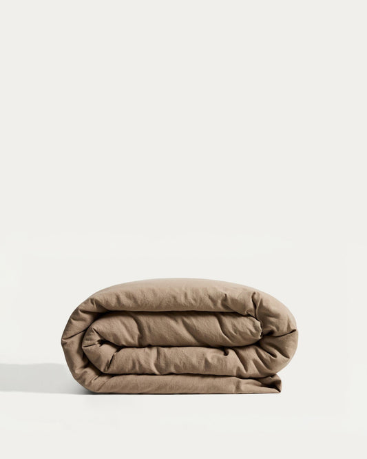 Funda nòrdica Simmel de mescla de lli marró per a llit de 90 cm