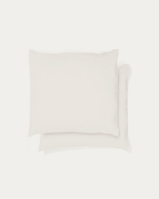 Set Simmel de 2 fundes de coixí de mescla de lli color cru 65 x 65 cm