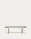Banc Compo de xenilla beix i estructura de metall gris 130 cm