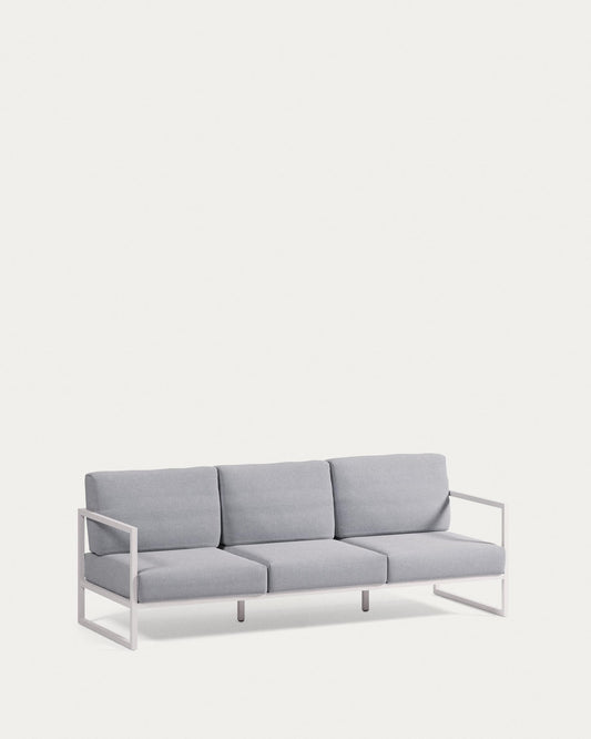 Sofà 100% exterior Comova 3 places blau i d'alumini blanc 222 cm