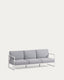 Sofà 100% exterior Comova 3 places blau i d'alumini blanc 222 cm