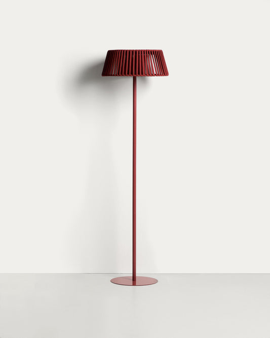 Llum de peu solar per a exterior Aldet de corda plana i peu de metall terracota Ø46 cm