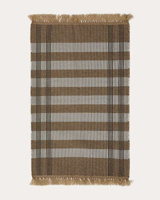 Catifa Barani de fibres sintètiques marró i beix 60 x 90 cm
