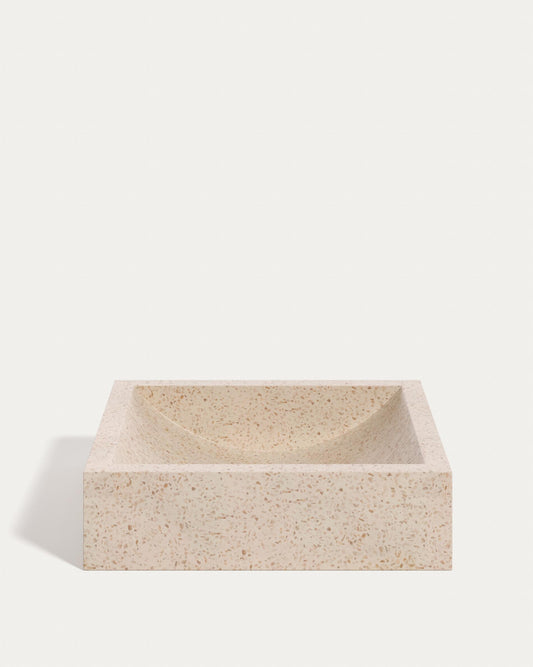 Pica de lavabo Delina de terratzo blanc 40 x 45 cm