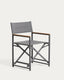 Chaise pliable d’extérieur Tisno en aluminium graphite et textilène gris