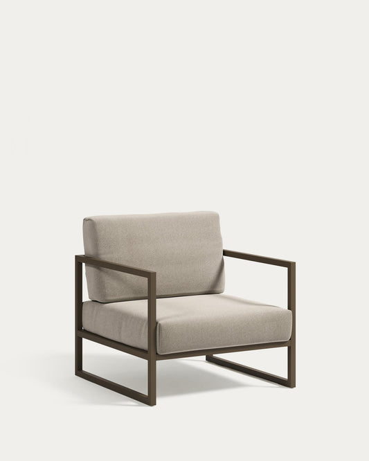 Butaca 100% exterior Comova gris clar i d'alumini verd