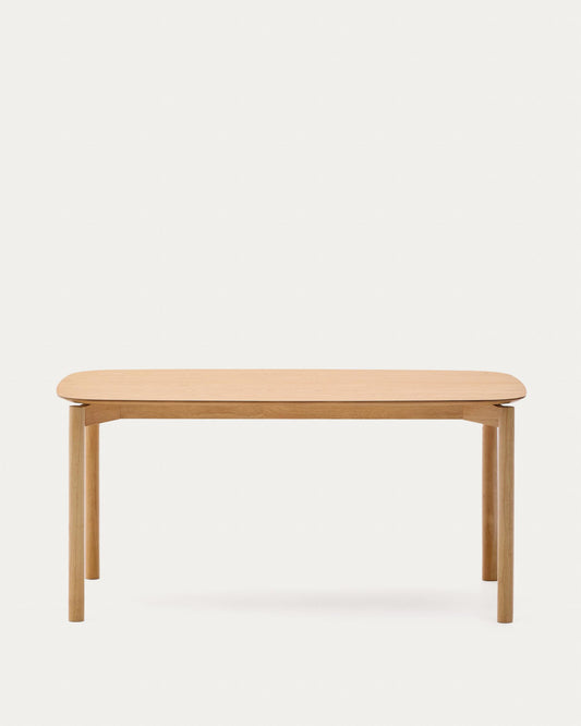 Taula Indara de xapa de freixe amb acabat natural 160 x 90 cm