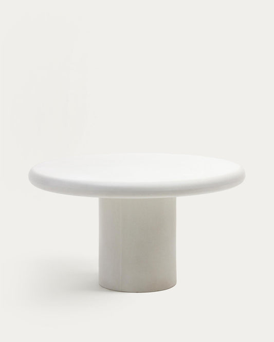 Taula rodona Addaia de ciment blanc Ø140 cm