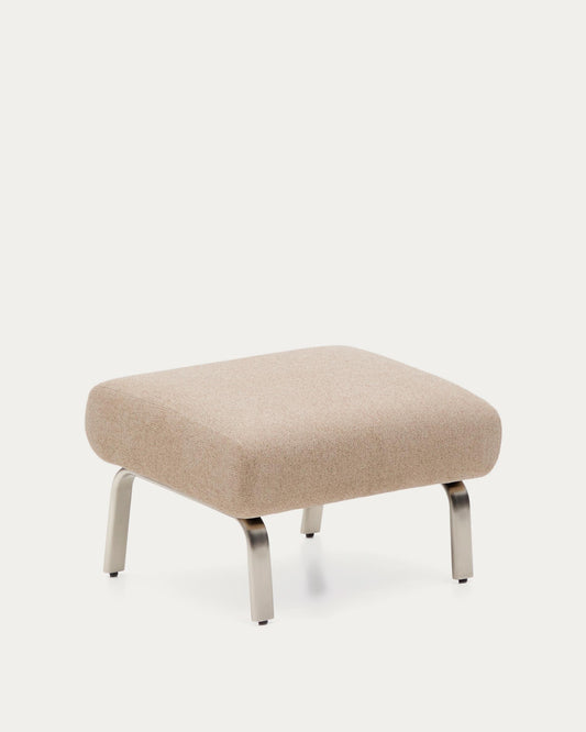 Reposapeus Amsen marró clar amb potes d'acer inoxidable raspallat 68 x 55 cm