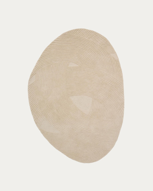 Alfombra Domm de lana beige 160 x 230 cm