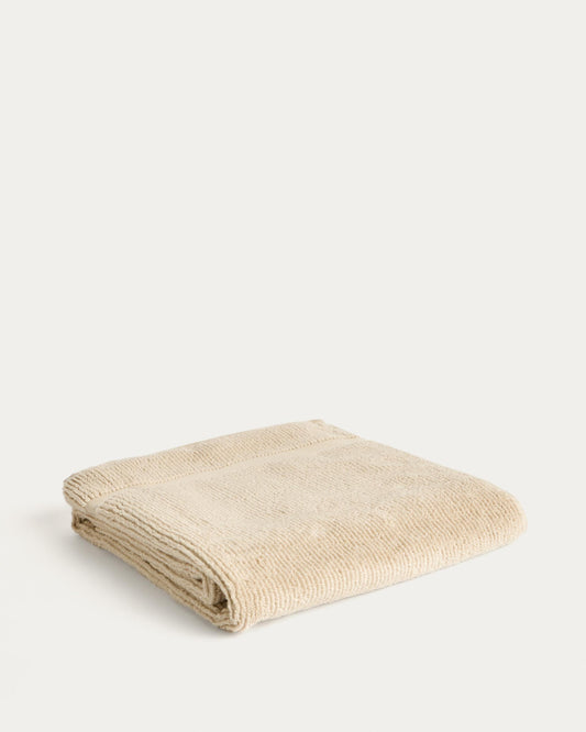 Tovallola de bany Olvira 100% cotó jacquard beix 70x140 cm