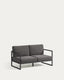 Sofà 100% exterior Comova 2 places gris fosc i d'alumini negre 150 cm