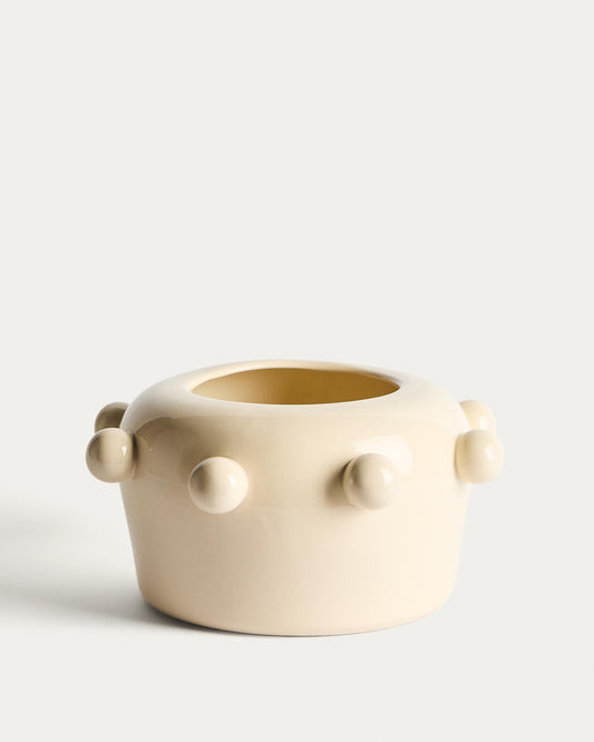 Gerro Odra de ceràmica cru amb acabat brillant 17 cm