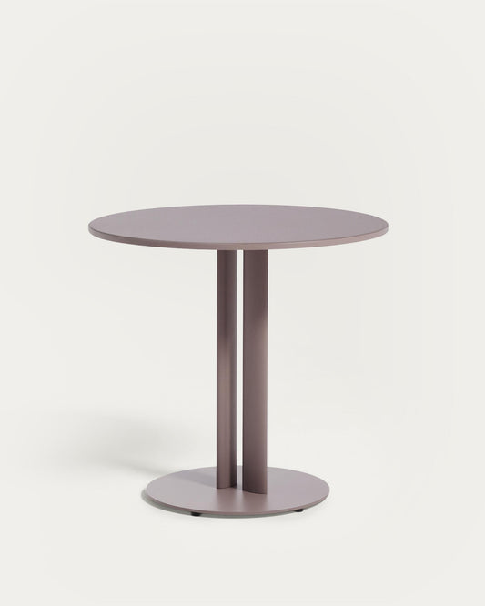 Taula rodona d'exterior Sedalis d'acer i sobre d'alumini talp Ø80 cm