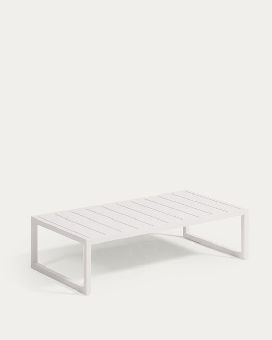 Taula de centre 100% exterior Comova d'alumini blanc 60 x 114 cm