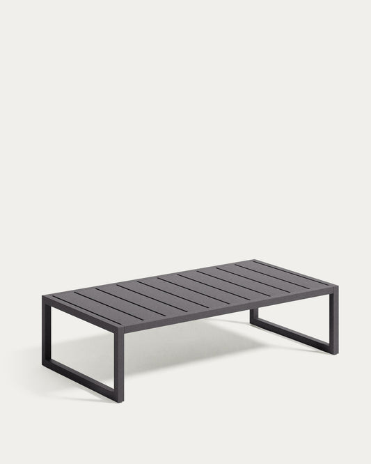 Taula de centre 100% exterior Comova d'alumini negre 60 x 114 cm