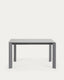 Taula extensible Axis de vidre gris i potes d'acer acabat gris fosc 140 (200) cm