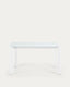 Taula extensible Axis de cristall blanc i potes d'acer acabat blanc 140 (200) cm
