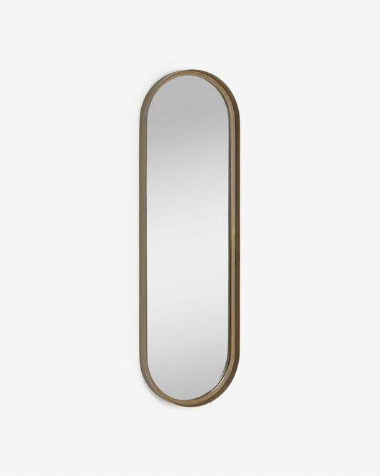 Mirall de paret Tiare metall daurat 31 x 101 cm